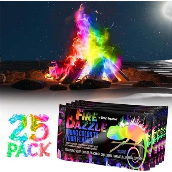 Fire Dazzle Fire Color Changing Packets for Fire Pit 25 Pack Fire Color Packet - Picture 8 of 8